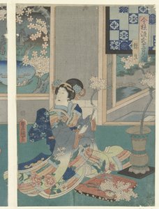 Den tredje måneden Yayoi (tittel på objekt) Moderne Genji-historier i løpet av de tolv månedene (serietittel) Imayo Genji junikagetsu no uchi (serietittel på objekt) av Utagawa Kunisada (I)