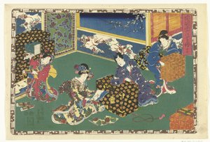 Kapittel 17 Faithful Images of the Splendid Prince (serietittel) Sono sugata Hikaru no utsushi-e (serietittel på objekt) av Utagawa Kunisada (I)