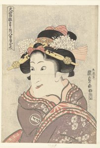 Iwai Hanshiro V som Yaoya Oshichi Yaoya Oshichi (tittel på objekt) Fra svært vellykkede skuespill (serietittel) Oatari kyogen no uchi (serietittel på objekt) av Utagawa Kunisada (I)
