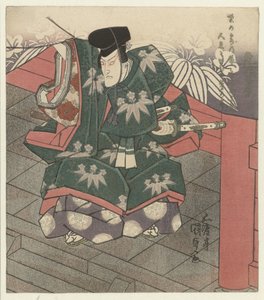 Mann ved inngangen til et tempel av Utagawa Kunisada (I)