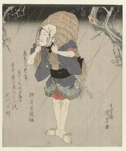 Mann i stråregnfrakk av Utagawa Kunisada (I)