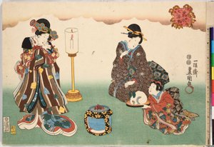 Evening Snow Bo-setsu, fra serien, Eight Figural Views Sugata Hakkei, ca. 1850., ca. 1850 av Utagawa Kunisada