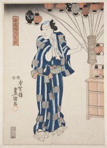 Lyktselger (Andon-uri) (farget treblokktrykk) av Utagawa Kunisada