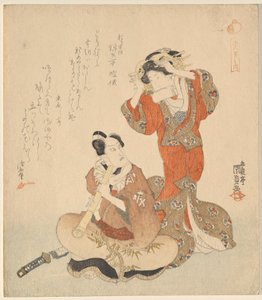 Mann og kvinne, fra serien The Five Chivalrous Dandies av Utagawa Kunisada