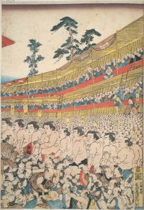 Bilder fra den store sumofestivalen av Utagawa Kunisada