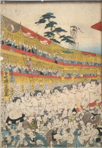 Bilder fra den store sumofestivalen av Utagawa Kunisada