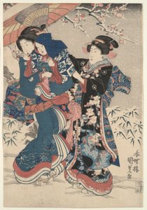 Snøkamp av Utagawa Kunisada