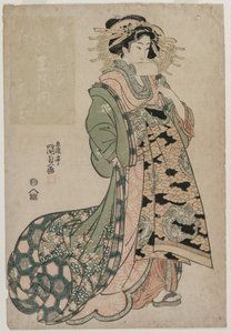 Courtesan Shiratama fra Tamaya, ca. tidlig på 1810-tallet. av Utagawa Kunisada