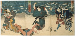 Teaterscene, 1844 av Utagawa Kunisada