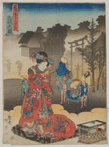 Utsikt ved Mishima av Utagawa Kunisada