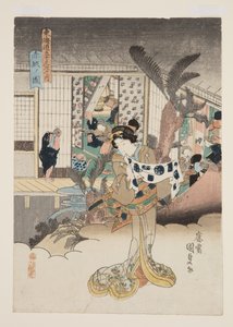 Utsikt over Akasaka (Akasaka no zu) (farget treblokktrykk) av Utagawa Kunisada