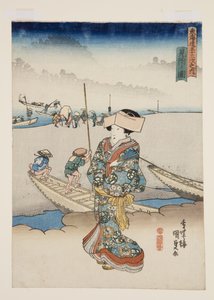 Vis w f funnet (figur av funn) (dette er DB ck p Hayashi t) av Utagawa Kunisada