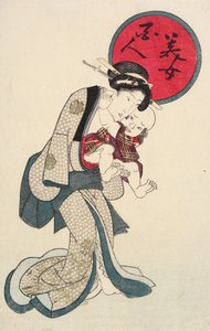 Kvinne med en baby av Utagawa Kunisada