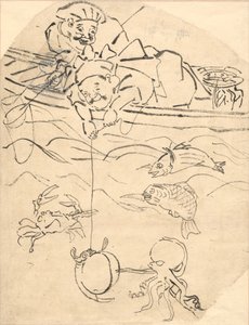 Daikoku og Ebisu, to av de syv lykkegudene av Utagawa Kuniyoshi