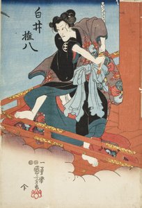 Iwai Hanshirō V in der Rolle des Shirai Gonpachi av Utagawa Kuniyoshi