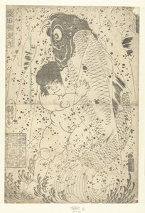 Kinter Brosteland Met Carp Sokata Kaidomer (tittel uten objekt) av Utagawa Kuniyoshi