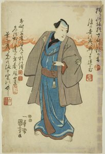 Minneportrett av skuespilleren Ichimura Takenojo V av Utagawa Kuniyoshi