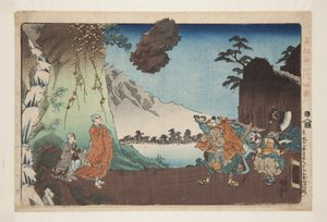 Nichiren and the Levitating Rock ved Mount Komuro den 28. dagen i den femte måneden i 1274 (Bun