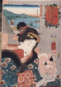 Blekksprutfiske ved Takasago i Harima-provinsen", fra serien "Famous Products of the Provinces" av Utagawa Kuniyoshi