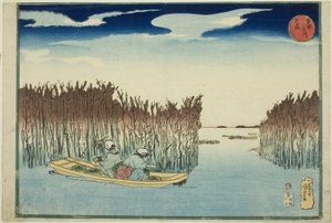Omori, fra serien "Famous Places in the Eastern Capital (Toto meisho)" av Utagawa Kuniyoshi