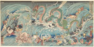 Gjenerobringen av den stjålne juvelen fra Dragekongens palass av Utagawa Kuniyoshi