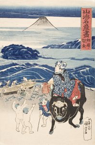 Sagami: fisker som losser bonittfisk av Utagawa Kuniyoshi