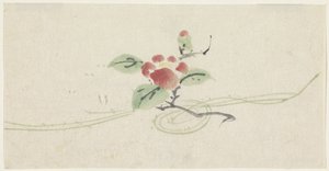 Grein med rød kamelia av Utagawa Kuniyoshi