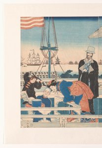 Amerikansk handelshus i Yokohama av Utagawa Sadahide