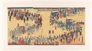 Folketog fra de fem landene Gokakoku jinbutsu gyoho no zu (tittel på objekt) av Utagawa Sadahide