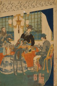 Salong i et utenlandsk merkantilt hus i Yokohama, 1861 av Utagawa Sadahide