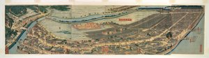 Revidert panoramautsikt over Yokohama (Saikai Yokohama fukei) av Utagawa Sadahide