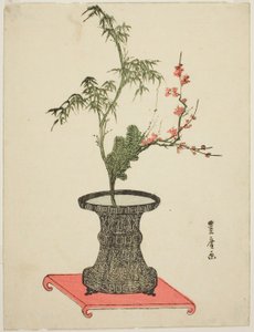 "Tre venner" ikebana av Utagawa Toyohiro