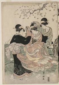 Kirsebærblomster i vinden av Utagawa Toyokuni
