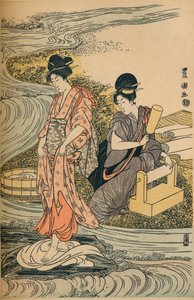 Vasketøy, c1800 av Utagawa Toyokuni