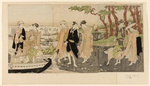 Innsamling av skjellfisk ved lavvann av Utagawa Toyokuni I