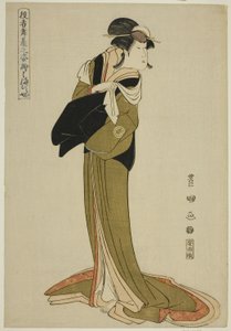Hamamuraya: Segawa Kikunojo III, fra serien "Portraits of Actors on Stage (Yakusha butai no sugata-e)" av Utagawa Toyokuni I