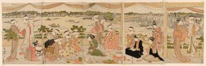 Foredrag på en veranda med utsikt over Sumida-elven av Utagawa Toyokuni I