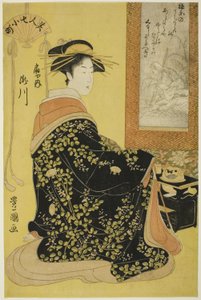 Takigawa fra Takigawa fra Ogiya, fra Te-seriens Seven Bear Uchifuru Komachi (Beauty 7 Komachi) av Utagawa Toyokuni I