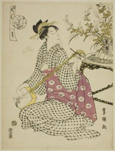 Den åttende måneden (Hachi gatsu), fra serien "Fashionable Twelve Months (Furyu junikagetsu)" av Utagawa Toyokuni I