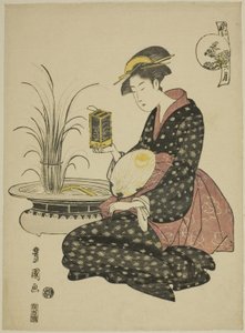 Den sjette måneden (Roku gatsu), fra serien "Fashionable Twelve Months (Furyu junikagetsu)" av Utagawa Toyokuni I
