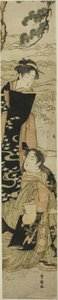 The sisters Matsukaze and Murasame on the shores of Suma av Utagawa Toyokuni I