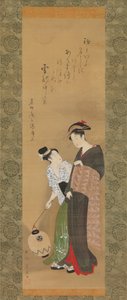 Kvinne og ledsager, ca. 1795. av Utagawa Toyokuni I