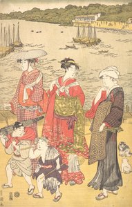 Kvinner på Takanawa Beach, ca. 1790-tallet. av Utagawa Toyokuni I