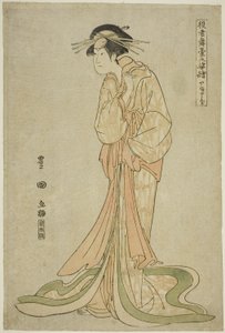 Yamatoya: Iwai Hanshiro IV som Okaru, fra serien "Portraits of Actors on Stage (Yakusha butai no sugata-e)" av Utagawa Toyokuni I