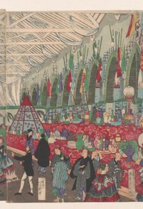 Et blomstrende engelsk handelshus i Yokohama av Utagawa Yoshiiku