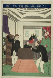 Et eksempel g kamera (en tegning av en utlendings nye hus) av Utagawa Yoshikazu