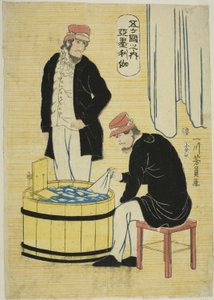 Blant de fem nasjonene: Amerikanere (Gokakoku no uchi, Amerikajin) av Utagawa Yoshikazu