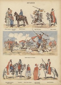 Spahis, kolonisoldater fra den franske hæren (farge litho)