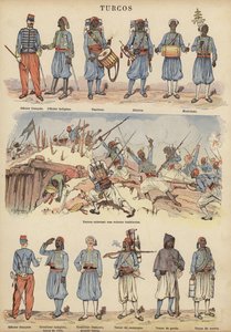 Turcos , kolonisoldater fra den franske hæren (farge litho)