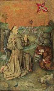 Saint Francis mottar Stigmata, slutten av 1400-tallet av Valencian School
